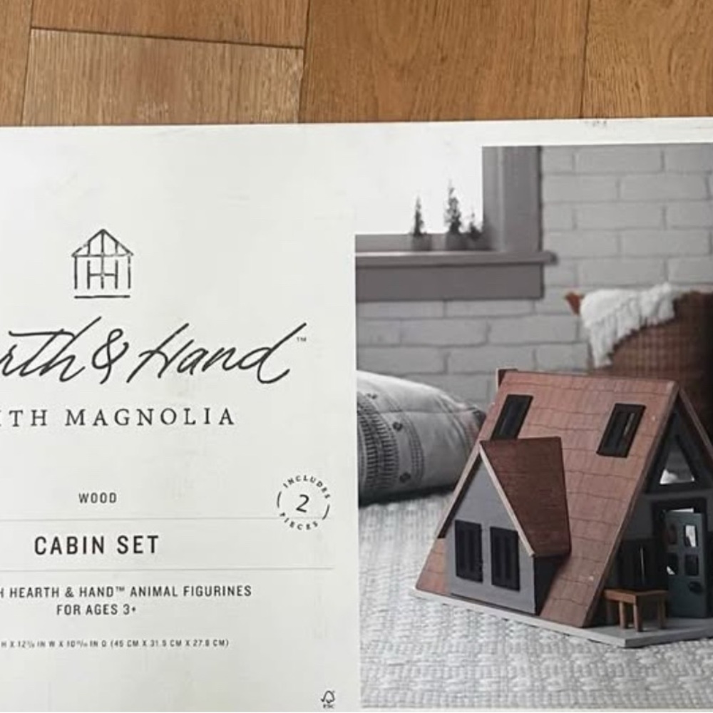 Hearth & Hand Wooden Cabin Set - Brown and Gray